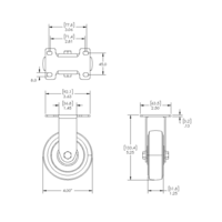 31-RPD4-0 MODULAR SOLUTIONS ALUMINUM CASTER<br>4" RIGID TOP PLATE